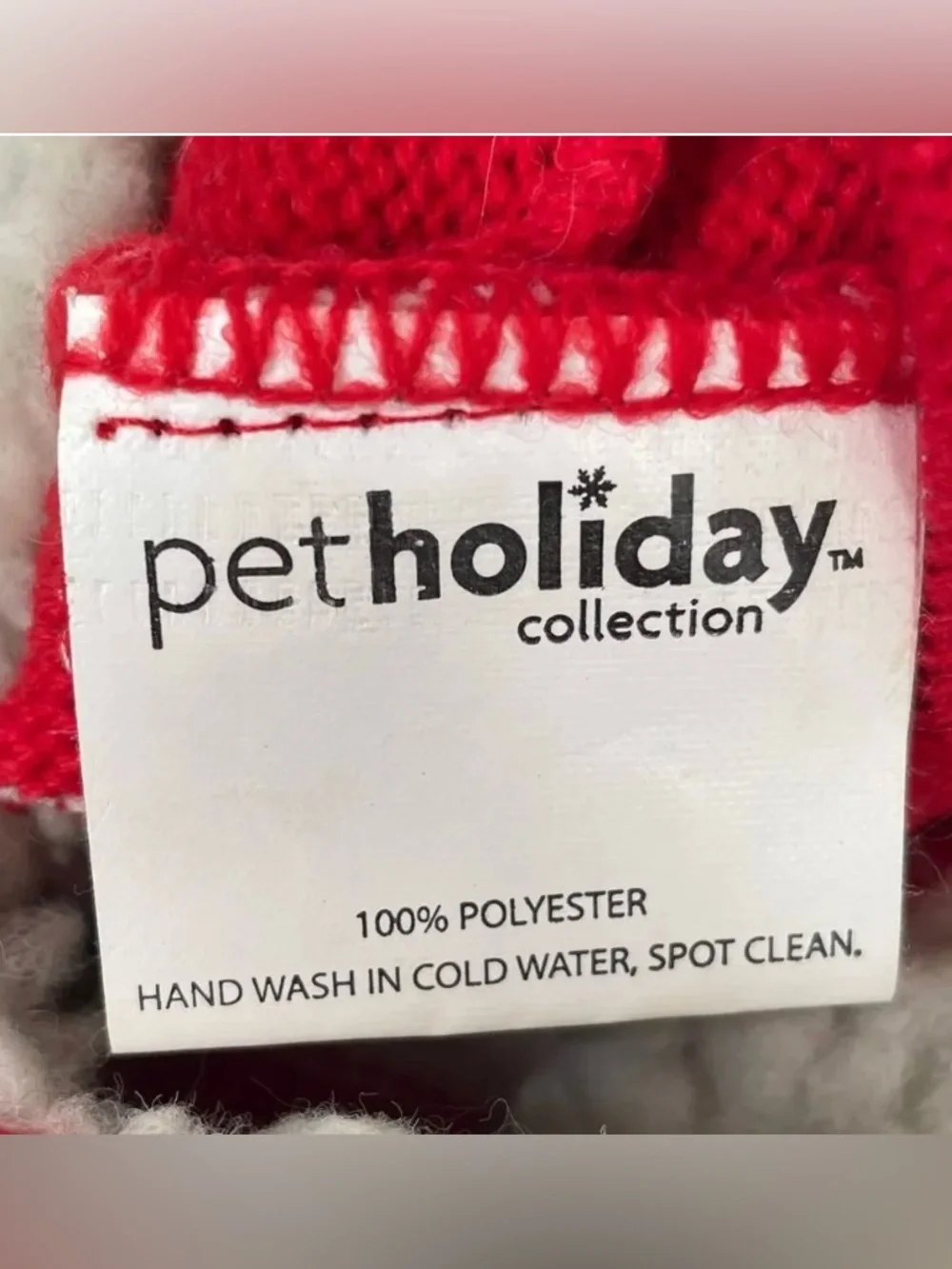 Pet Holiday Dog/Cat Red Knit Dog Sweater. Worn Once in the Montana Snow